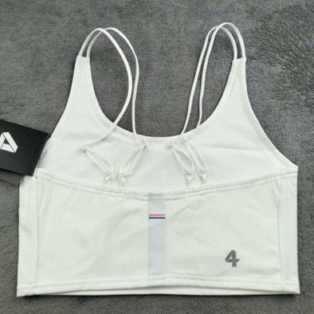 FOURLAPS Women’s Longline Fitness White Sports Bra